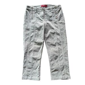NWOT River Island Light Gray Corduroy Cropped &‎ Capri Pants Size 8